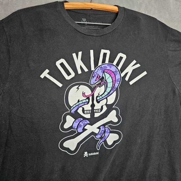 TKDK LOS ANGELES TOKIDOKI T SHIRT SNAKE VIPER Skull Cross Bones IMAGE Sz M A5-7 - Picture 2 of 4